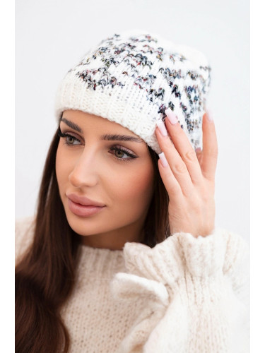 Kesi Women's wool winter hat with decorative crystals K399 black