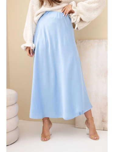 Дамска разкроена вискозна пола Kesi Włoski, синя