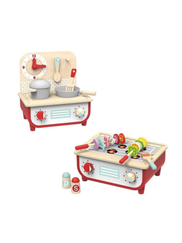Детска дървена кухня и барбекю 2 в 1 Tooky Toy