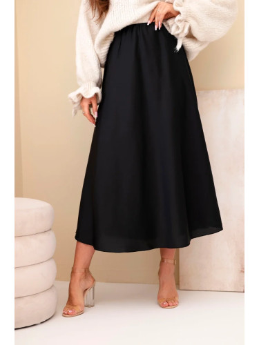 Дамска вискозна пола с А-силует Kesi Włoski, черна