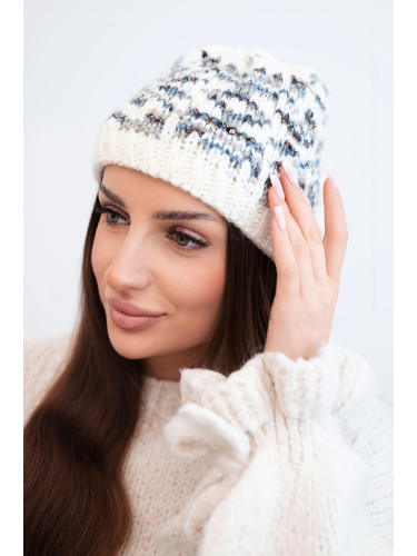 Дамска зимна шапка с норвежки мотив и кристали