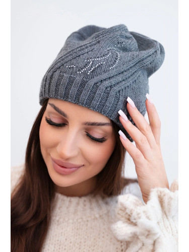 Дамска вълнена зимна шапка с кристали K399