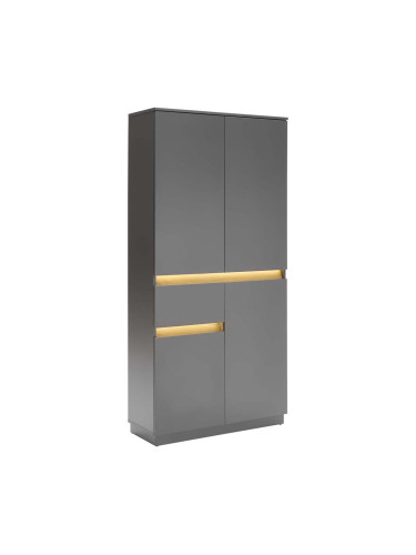 ВИСОК ШКАФ САМУ С ВКЛЮЧЕНО LED ОСВЕТЛЕНИЕ 90.2/35/186 СМ В АНТРАЦИТ И ДЪБ АРТИСАН