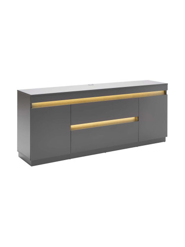 ТВ ШКАФ САМУ С ВКЛЮЧЕНO LED ОСВЕТЛЕНИЕ 180/40/74 СМ В АНТРАЦИТ И ДЪБ АРТИСАН