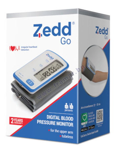 ЕЛЕКТРОНЕН АПАРАТ ЗА ИЗМЕРВАНЕ НА КРЪВНО НАЛЯГАНЕ ЗА ГОРНА ЧАСТ НА РЪКАТА ZEDD GO