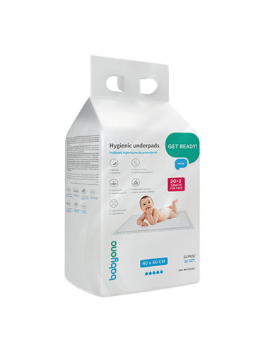 BabyOno Get Ready Hygienic Underpads еднократни подложки за смяна на пелените 40 x 60 cm 22 бр.
