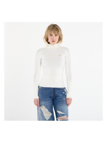Тениска adidas Knitted Hooded Long Sleeve Off White M