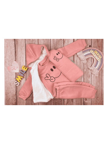 Бебешки комплект за момиче SMILE прасковено