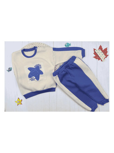 Бебешки комплект от две части Морска звезда в син цвят