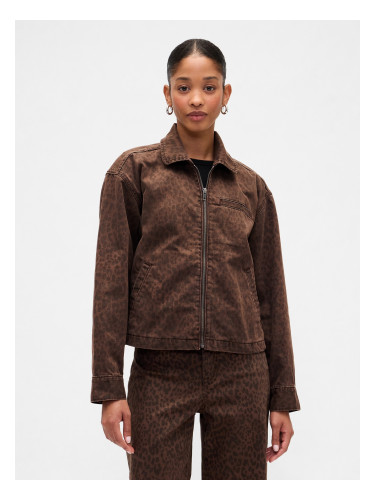 Късо яке с леопардов принт GAP