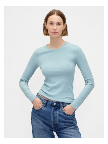 Тениска с дълъг ръкав с оребрена принт GAP