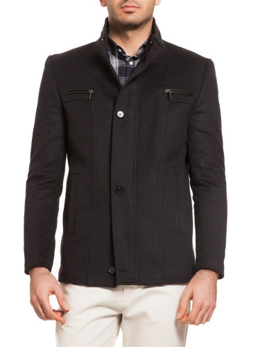 K7126 DEWBERRY MEN'S COAT-PATTERNED ANTHRACITE- 4