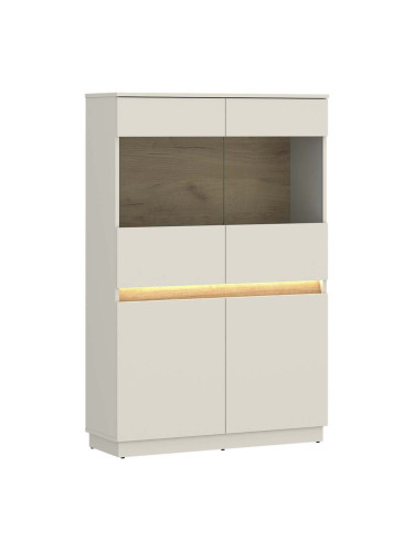 ВИТРИНА САМУ С ВКЛЮЧЕНО LED ОСВЕТЛЕНИЕ  90.2/35/140 СМ В КАШМИР И ДЪБ