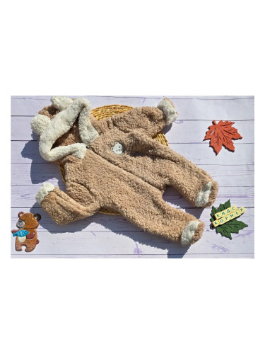 Бебешки велсофт гащеризон Brown