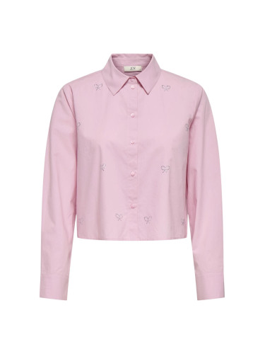 Розова риза на Жаклин Де Йонг