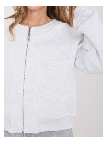 Светлосив суитшърт с цип