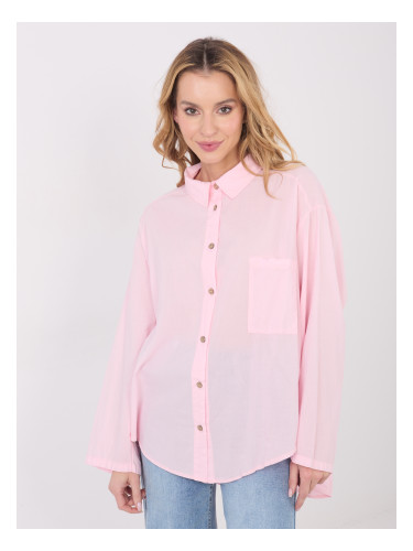 Розова риза с дълъг ръкав