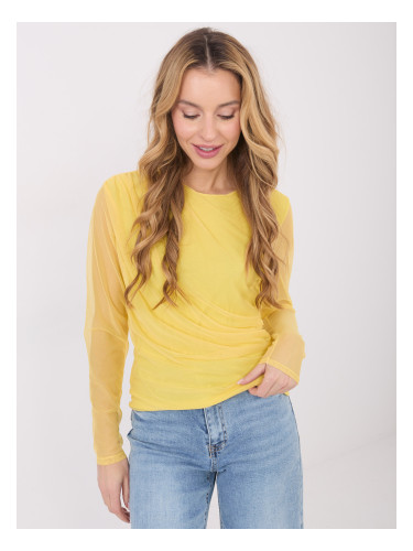 Жълта блуза с дълъг ръкав