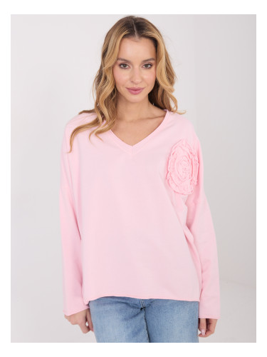Розова блуза с флорален мотив