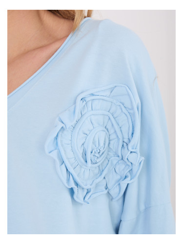 Светлосиня блуза с декорация