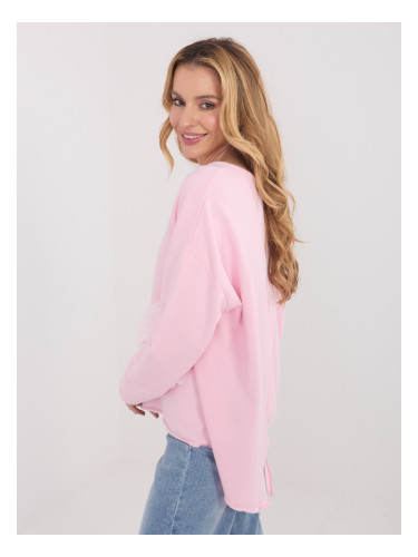 Светло розова блуза с панделка