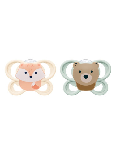 NUK Perfect Match Air 0-2 m биберон Fox/Bear 2 бр.