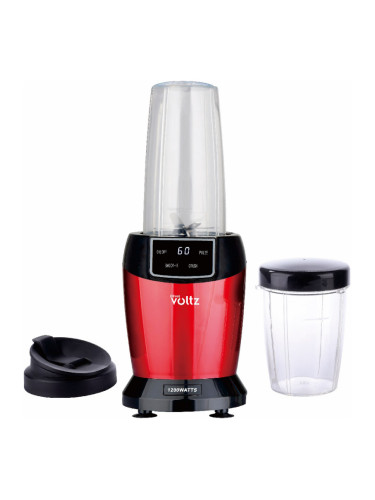 Нутри блендер Oliver Voltz OV51162FR, 1200W, 2 чаши, 1 л/800 мл, Без BPA, LED дисплей, Червен