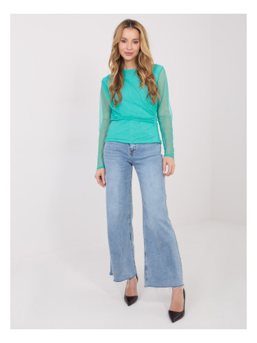 Блуза с тюркоазени шарки