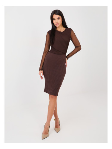 Тъмнокафява пола-калъф