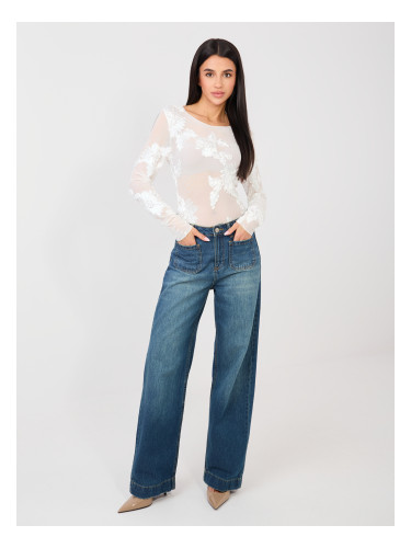 Бяла дантелена блуза