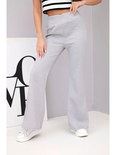 Kesi Włoski Women's pants butter with flared leg gray
