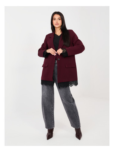 Бордо блейзър с дантелена тапицерия