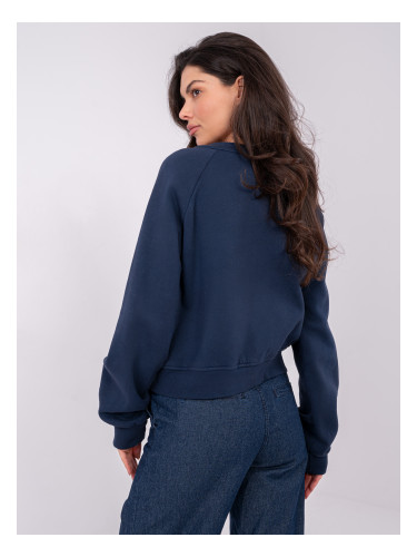 Дамски суитшърт с цип, тъмносин