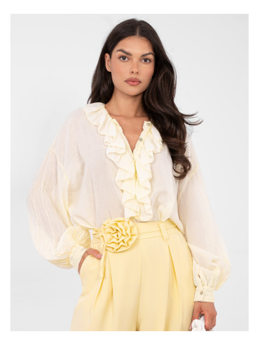 Жълта блуза с волани
