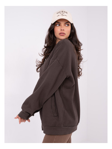 Дамски кафяв суитшърт с цип