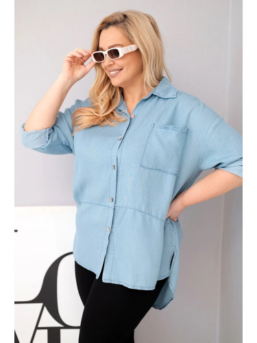 Риза от лиосел с големи размери и удължен гръб