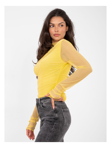 Жълта блуза с дълъг ръкав