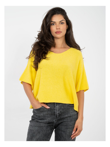 Жълт оувърсайз пуловер