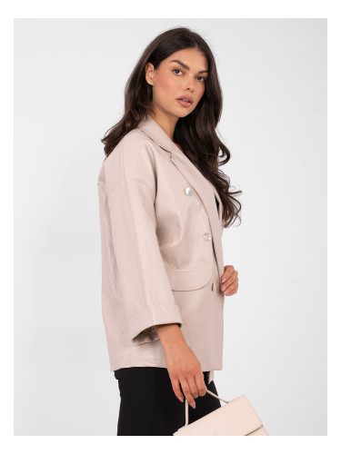 Бежов блейзър с три-четвърти ръкави