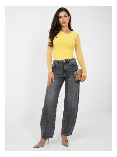 Жълт боди с дълъг ръкав