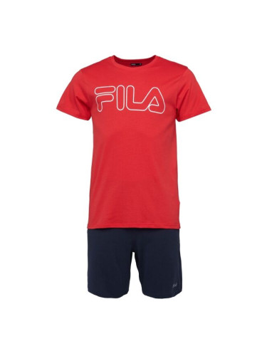 Fila SET SHORT SLEEVES T-SHIRT AND SHORT PANTS IN JERSEY Мъжка пижама, червено, размер