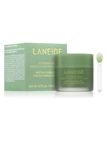 LANEIGE Lip Sleeping Mask нощна регенерираща маска за устни цвят Matcha Bubble Tea 20 гр.
