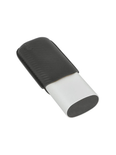 Калъф за 2 пури Angelo - PU Carbon, черен