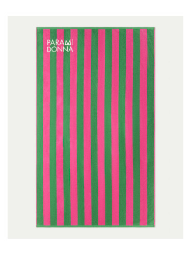 Голяма плажна кърпа на райета EMERALD FUCHSIA