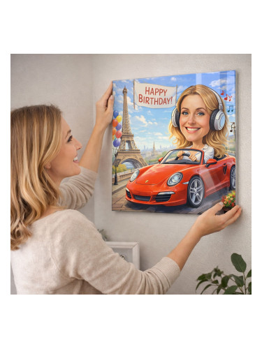 Стъклено АРТ пано с AI Карикатура