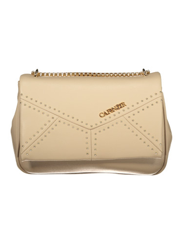 Бежова чанта за през рамо с верижка