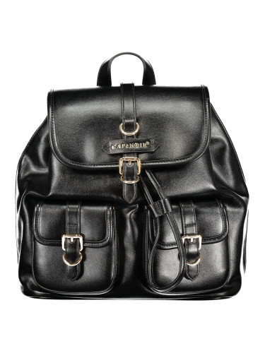 Черна кожена модна раница