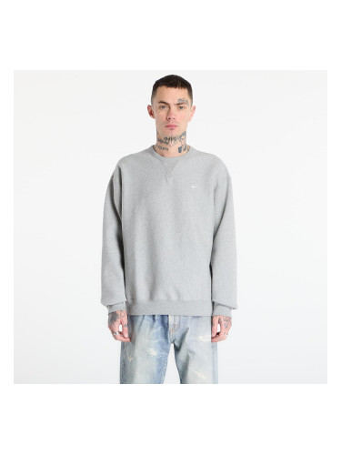 Суитшърт Nike Solo Swoosh Men's Fleece Crew Dk Grey Heather/ White S