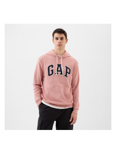 Суитшърт GAP French Terry Pullover Logo Hoodie Pink Rosette 16-1518 XS