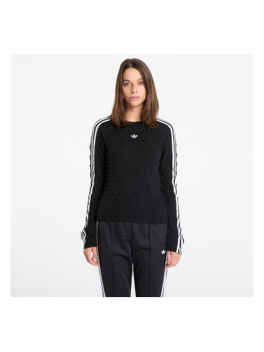 Тениска adidas Slim Solid Spike Knit Sweatshirt Black L